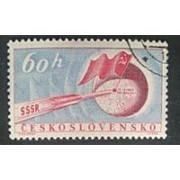 Чехословакия 1959 исследование космоса. наклейки
