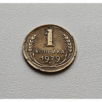 1 копейка 1929 г. СССР, штемпель 2., Федорин-17. лот нешс-5