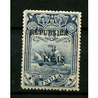 Португальские колонии - Индия - 1913 - Надпечатка нового номинала 3REIS на 1T - [Mi.334] - 1 марка. MLH.  (Лот 137Bi)
