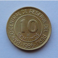 Перу 10 сентимо. 1986
