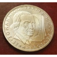 Серебро 0.625! Германия 10 марок, 1994 250 лет со дня рождения Иоганна Готфрида Гердера