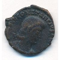 Римская Империя Фоллис Констанций Галл 351-354 г. н.э. Солдат поражает вражеского всадника