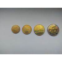 Уругвай. 2011-2012 года. Набор из 4 монет - 1, 2, 5, 10 песо. UNC