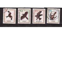 ГДР-1961 (Мих.1147-1150) , гаш. , 4 марки, Фауна, Птицы