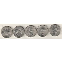 США набор 5 цент 200 лет экспедиции Льюиса и Кларка 5 монет