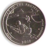 25 центов 2019 г. Парк=48 Национальный монумент воинской доблести в Тихом океане Гуам Двор S _состояние UNC