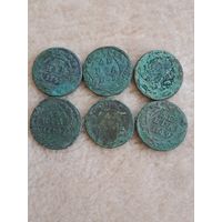Деньга 1748 и др года. 6 монет