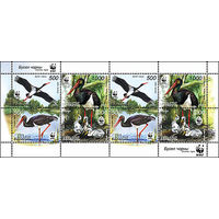 Фауна Птицы Черный аист. WWF Беларусь 2005 год (621-624) 1 малый лист