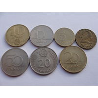 Венгрия. набор 7 монет  1983 - 2001 год