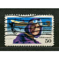 Авиация. Женщина летчик Гарриет Куимби. США. 1991. Полная серия 1 марка
