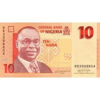 Нигерия 10 наира образца 2006 года UNC p33a бумага!