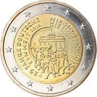2 евро 2015 Германия D 25 лет объединению Германии UNC
