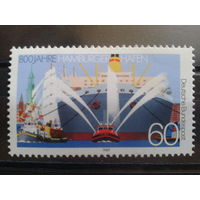 ФРГ 1989 800 лет г. Гамбургу, порт** Михель-1,8 евро