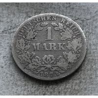 Германская империя 1 марка 1873 (D - Мюнхен) - редкая, тираж 244.000