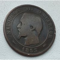 Франция 10 сантимов, 1853  "A" - Париж 8-8-3