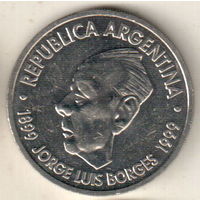 Аргентина 2 песо 1999 100 лет со дня рождения Хорхе Луиса Борхеса