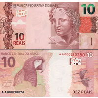 Бразилия 10 реалов  2010 год  UNC