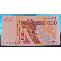 Сенегал (K) 1000 франков образца 2012/2003 года Номер по каталогу: P715Kl  Пресс Unc