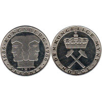 Норвегия 5 крон, 1986 300 лет норвежскому монетному двору UNC