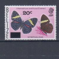 [1604] Британские колонии.Белиз 1976. Фауна.Бабочки. Одиночный выпуск. НАДПЕЧАТКА MNH