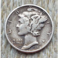 США 10 центов 1944 года. Дайм. II Мировая война.