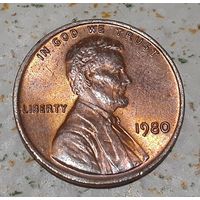 США 1 цент, 1980 Lincoln Cent Без отметки монетного двора (4-11-58)