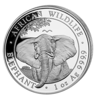 Сомали,100 шиллингов 2021г."Слон" монета серебро
