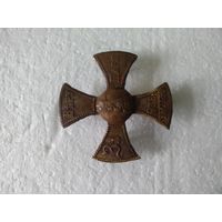Крест кокарда ополченский пришивной A-III (За веру царя и отечество) копия