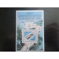 Германия 1991 Бобслей блок** Михель-2,4 евро