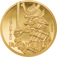 Острова Кука 5 долларов 2022г. "Iron Maiden – SENJUTSU". Монета в капсуле, сертификат. ЗОЛОТО 0,5 гр.
