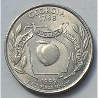 США 25 центов (квотер) 1999 г. P. Штат Джорджия