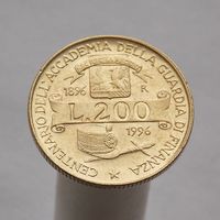 Италия 200 лир 1996 100 лет Академии таможенной службы