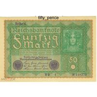 (2) ГЕРМАНИЯ 50 марок 1919-4 серия,ПРЕСС,читать описание