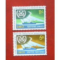 США. Нью-Йорк. ООН. Корабли. ( 2 марки ) 1964 года. 7-6.