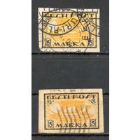Стандартный выпуск Галера викингов Эстония 1919 год 2 марки (разная бумага)