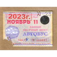 Проездной на автобус Лида ноябрь 2023