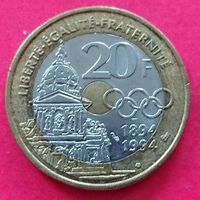 Франция 20 франков, 1994 100 лет Международному олимпийскому комитету 1863 - 1937 PIERRE DE COUBERTIN