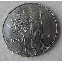 100 лир Италия 1989 г.в.