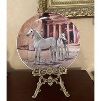 Тарелка коллекционная Лошади Арабские скакуны Англия 80-е