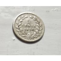Нидерланды 5 центов, 1850 Ag 5-1-20