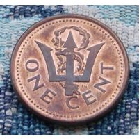 Барбадос 1 цент 2001 года, UNC. Трезубец Посейдона.