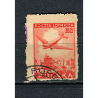 Польша - 1946 - Авиация 30Zt - [Mi.433] - 1 марка. Гашеная.  (Лот 75EQ)-T7P8