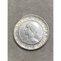 Сан-Марино 5 лир, 1936, серебро 0,835