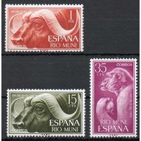 Испанская Гвинея. Рио-Муни. День почтовой марки. Животные 1962 год чистая серия из 3-х марок