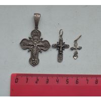 Три серебряных Крестика.Общий вес 40 грамм
