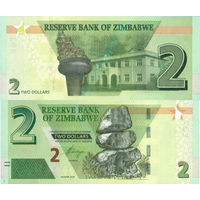Зимбабве 2 Доллара 2019 UNС П1-174
