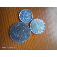Сейшелы 1 рупия 2010, Чехия 20 хеллеров 1997, Куба 10 центов 2002 -6