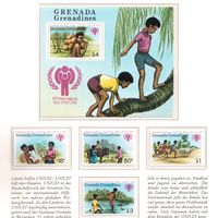 Гренада-Гренадины-1979,(Мих.325-328,Бл.42) ** ,  Год ребенка, Фауна