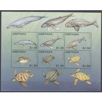 1996 Гренада 3306-3311KL Морская фауна - черепахи, киты 12,00 евро