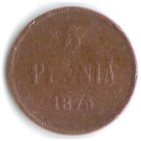5 пенни 1875 год _состояние VF-